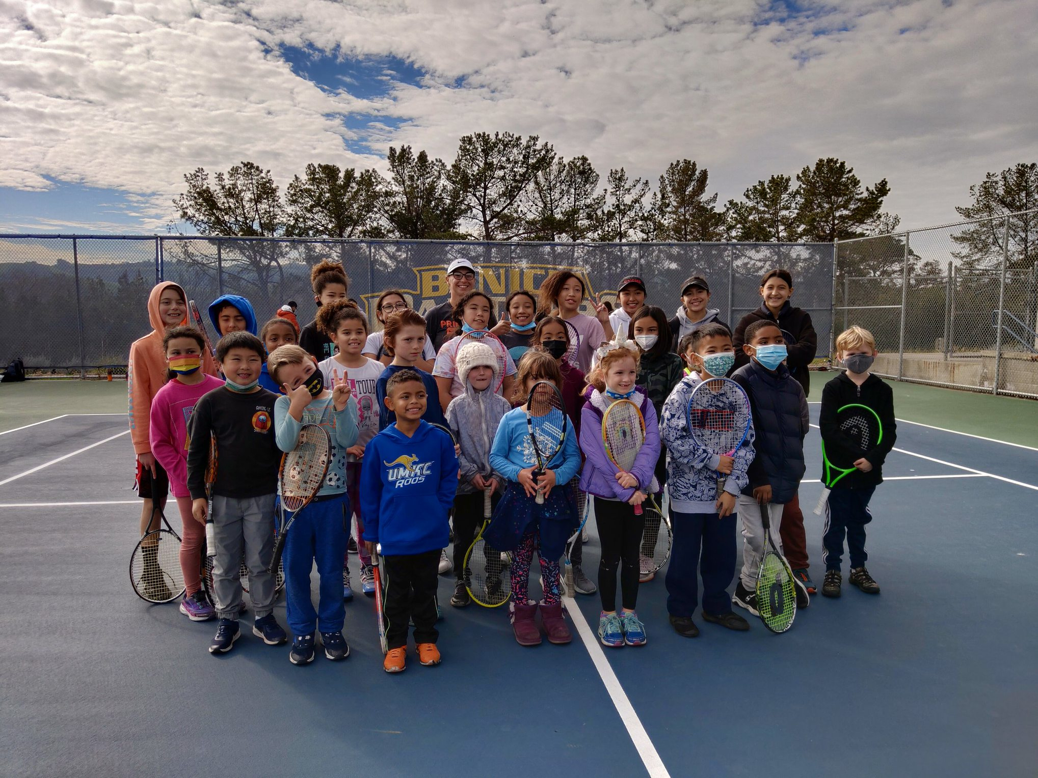 Image of juniors who participate in tennis camps at Benicia High School.